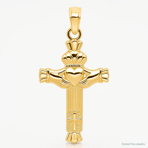 14k yellow gold - gold, claddagh