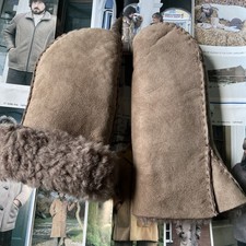 Vintage Nursey & Son Sheepskin Mittens (Brown). VGC.  Winter Warmth! Size M