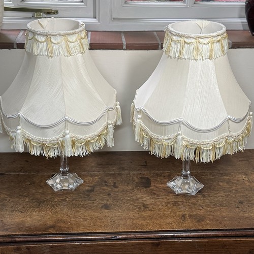 Pair double scallop lampshade - double,