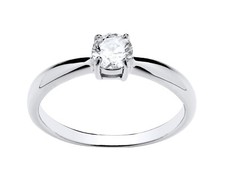 925 Sterling Silver 0.50ct Simulated Diamond Solitaire Engagement Ring size J-U