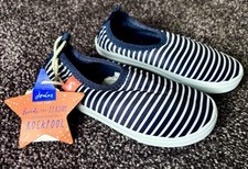 BNWT JOULES Pebble Pool Shoes 27 UK 9 Blue Stripe Neoprene Slip On Beach