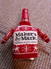 Maker's Mark Whisky Bottle With Christmas Jumper, Rare Collectible