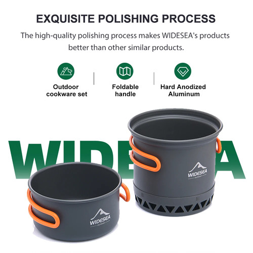 Outdoor camping pot - set, 1.3l