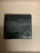 Genuine Crocodile Skin Heavy Textured Black Bifold Wallet Unused Uk Only.