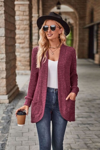 Women loose coat - loose, pocket