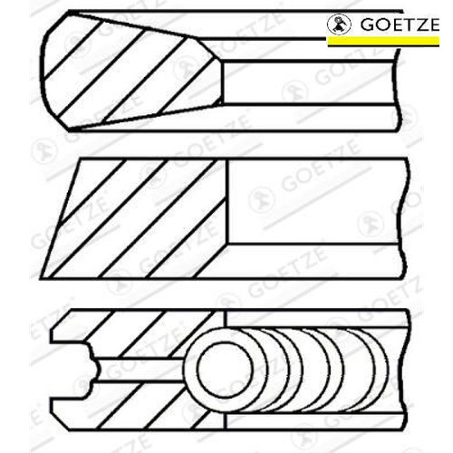 Piston ring set - piston, goetze