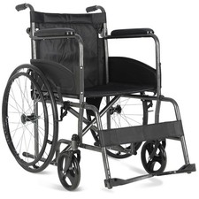 AIDAPT Deluxe Self Propelled Steel Wheelchair -Puncture Proof Wheels VA163HAM