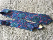 Rare Vintage Alain Figaret Tie Blue Paisley Design Paris France 90mm Wide Mod