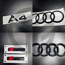 Audi A4 B7 2004-2007 Gloss Black Badges GRILLE/BOOT/FENDER SET 2 X S-Line