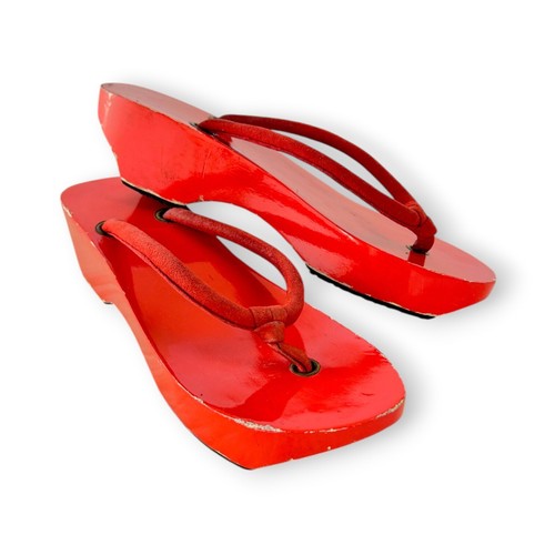 Vintage red wooden platform - vintage,