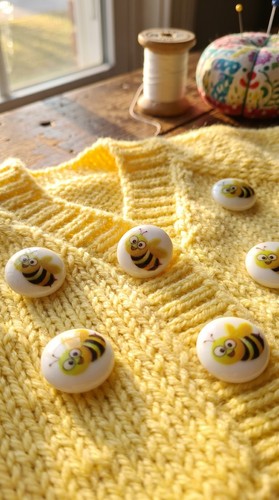 Baby buttons 15mm round - baby, bumble