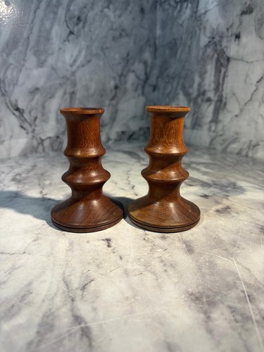 Mid century pair wooden - of,