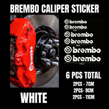 6PCS Brembo Brake Caliper Stickers High Quality Premium Decal-White