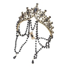 Black Crowns Necklace Headpiece Customize Madonnas Bride Headwear