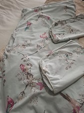 King Size Duvet Set Duck Egg Colour Exotic Birds
