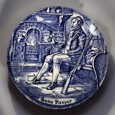 Vintage Enoch Wedgwood Game Keeper Plate Blue & White Delft Style 1970s UK