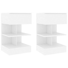 Pair White Bedside Tables
