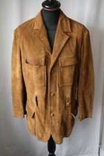 Vtg 70's Mimoza Cyprus hi quality heavy suede western jacket size large 42" mod