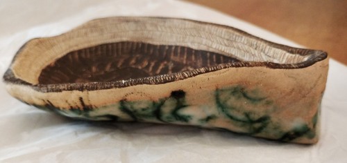 Studio pottery boat - studio, boat/leaf