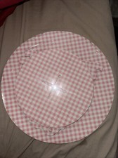 2 Tiered Cardboard Cup Cake / CAKE STAND Pink Gingham 31cm Diameter