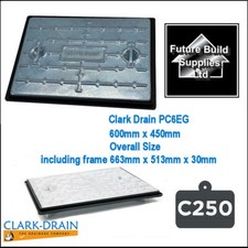 Clark Drain PC6EG 25 tonne 600mm x 450mm Inspection Manhole Cover Cover & Frame