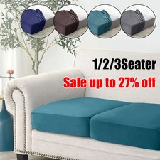 1/2/3 Seater Velvet Replacement Sofa Seat Cushion Covers Stretch Couch Protector