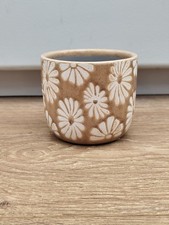 Handmade beige ceramic plant - beige,