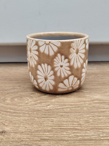 Handmade beige ceramic plant - handmade,