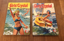 2 x Vintage Girl's Crystal Hardback  Annual 1975 & 1976- A Fleetway Annual