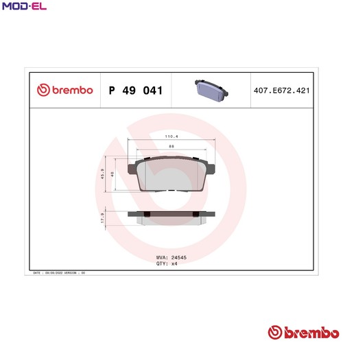 Brake pad set - pad,