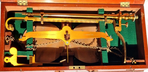 Vintage cased set brass - cased,