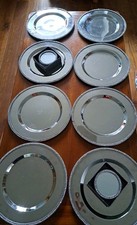 8 Charger Plates Silver Metal Diamante Rim 8 Matching Coasters Wedding Christmas