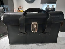 Vintage Jepperson Pilot flight bag Navigator Aviation Black Large Leather Bag