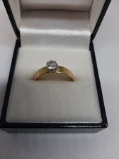 Antique 24 carat gold diamond engagement ring 24ct size R- DIAMOND GOLD tested