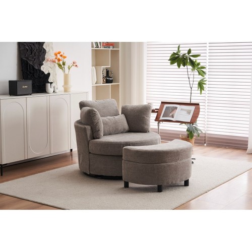 Swivel armchair with curved - swivel,