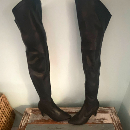 Women black leather - black,