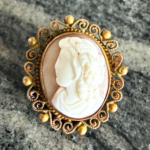 Antique oval shell cameo