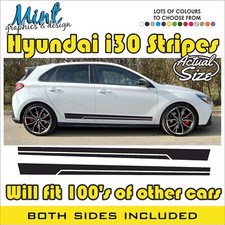 HYUNDAI i30 i40 i20 Side Stripes FITS ALL MODELS Decals Stickers Graphics  1007