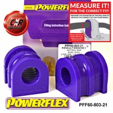 Powerflex Fr ARB Bushes 21mm for Megane 2 RS 225, R26 + Cup 02-08 PFF60-803-21