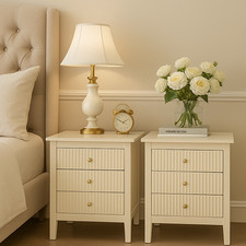 Pair of Cream Three Drawer