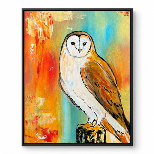 Original barn owl acrylic - owl,