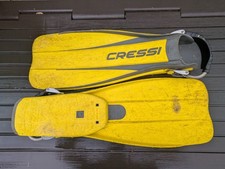 Cressi Frog Open Heel Scuba Fins - Yellow / Black  - Size xl