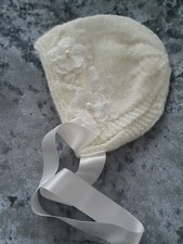 Christening Baby Bonnet. (Up