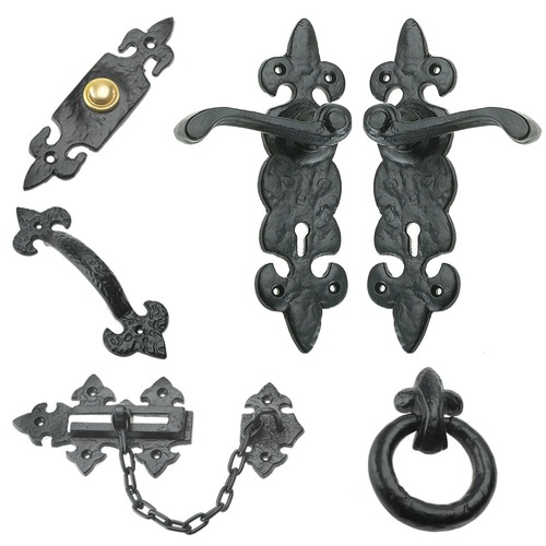 Black antique door furniture - black,