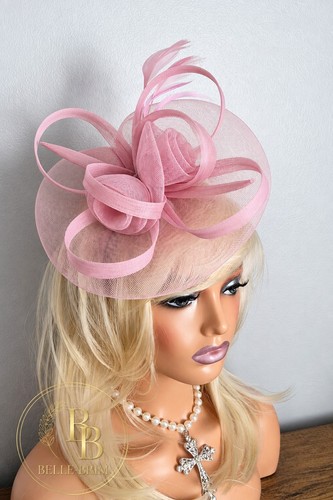 Baby pink mesh flower bow - pink,