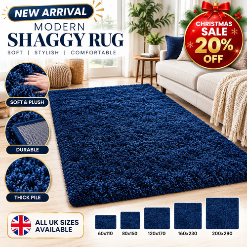 Modern thick shaggy rug soft - thick,