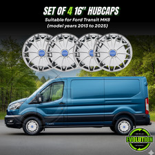 16" Wheel Trims Hub Caps Set Fits Ford Transit MK8 2013–2026 Silver 4pc