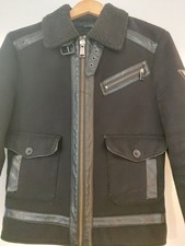 GUESS Mens XS Winter Jacket Faux Leather Trim Aviator Look Reconditioned VGC