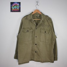 Vintage Vintage 50's US Marines HBT Utility Shirt L Stenciled Military Issued