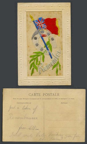 Ww1 silk embroidered french - embroidered,